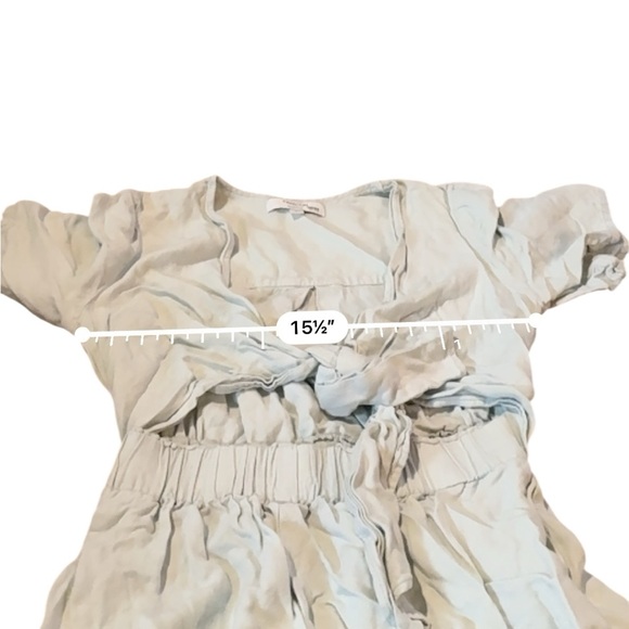 Thakoon Mint Green Romper Women's Size 0 Linen Blend Tie Front Elastic Waist‎ - Picture 8 of 11